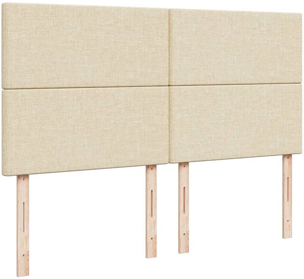 vidaXL Boxspringbett mit Matratze Creme 180x200 cm Stoff 3292865 Bild 7