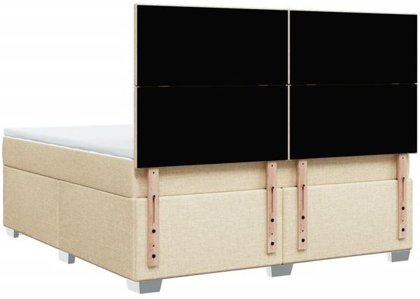 vidaXL Boxspringbett mit Matratze Creme 180x200 cm Stoff 3292865 Bild 12