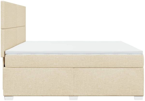 vidaXL Boxspringbett mit Matratze Creme 180x200 cm Stoff 3292865 Bild 11