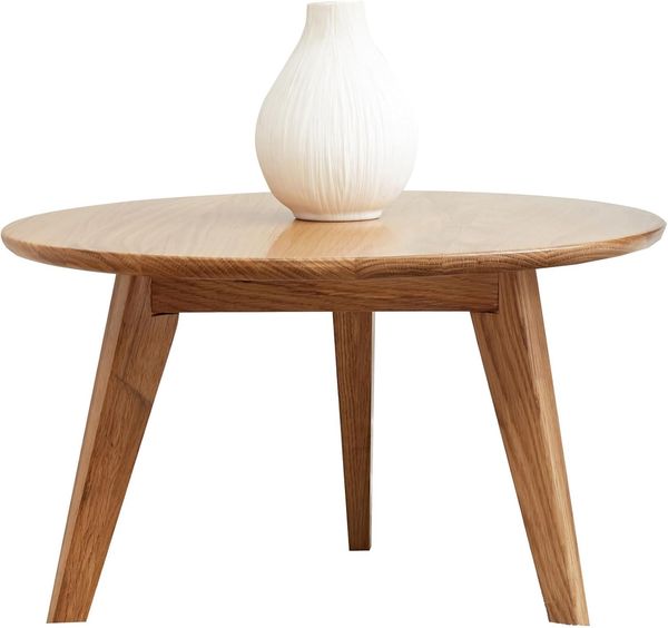 Platzsparendes 2er Tischset aus ovalem Massiveiche-Tisch mit modernem Kieselstein-Design für Balkon und Wohnraum