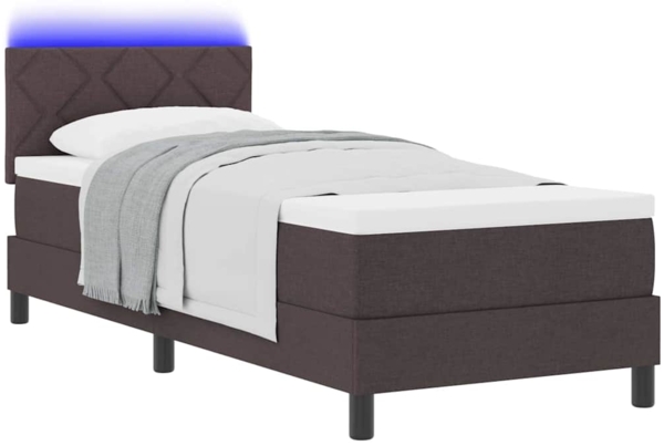 vidaXL Boxspringbett mit Matratze Dunkelbraun 80 x 200 cm Stoff 3342243 Bild 2