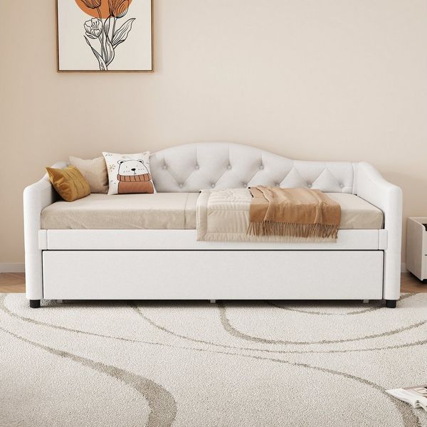 Flieks Daybett, Tagesbett Schlafsofa Kinderbett 90x200cm mit Ausziehbett 90x190cm