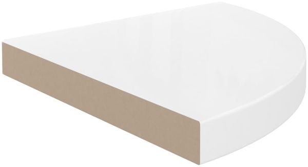 vidaXL Eck-Schweberegale 2 Stk. Hochglanz-Weiß 35x35x3,8 cm MDF 323908 Bild 4