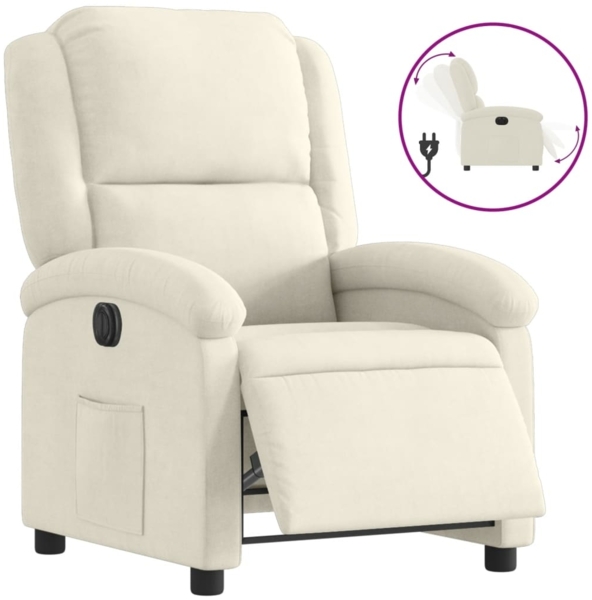 vidaXL Relaxsessel Elektrisch Creme Samt 3204287