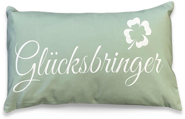 Bada Bing Dekokissen Glücksbringer mint grün Sofakissen in 50x30 cm Kissen Geschenk, Kissenhülle mit Füllung