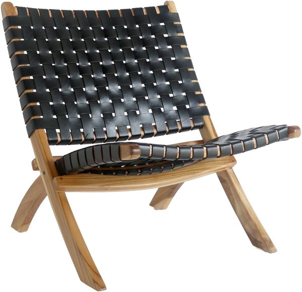 Relaxsessel >Perugia< in Schwarz, Leder - 66x73x74cm (BxHxT)