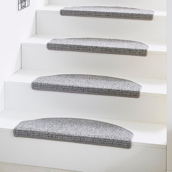 Andiamo Stufenmatte Saragossa, Made in Netherlands, halbrund, Höhe: 6,5 mm, meliert, selbstklebend, strapazierfähig, 15 Stück in einem Set