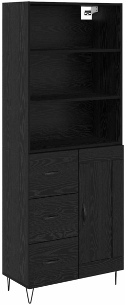vidaXL Highboard 2 pcs Schwarz Eichen-Optik Holzwerkstoff 3416107