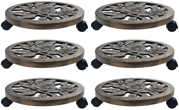 vidaXL Pflanzenroller 6 Stk. Bronze 38 cm Kunststoff 48229