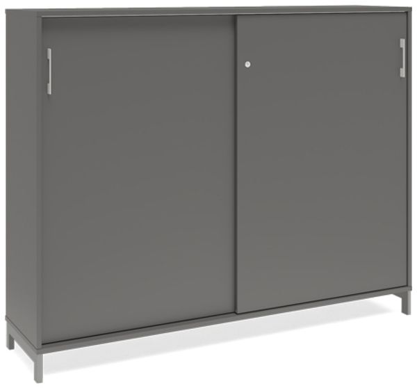 Büroschrank DNA 1600x1275 mm Anthrazit/Schwarz Schiebetür 3A4