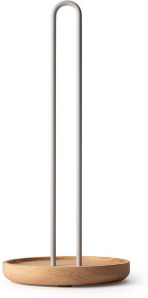 Continenta Küchenrollenhalter Gummibaum-Sockel, (1-St), Ø14x31,6 cm, Silikonfüße, auch für XL-Rollen