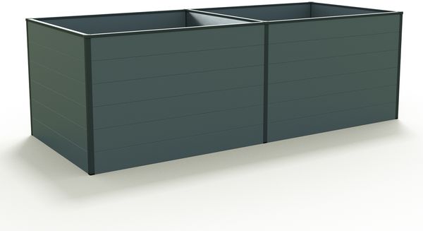 GFP Aluminium Hochbeet KINGSIZE DANIELA - 235 x 99 x 77 cm - Anthrazit, Stecksystem, langlebig