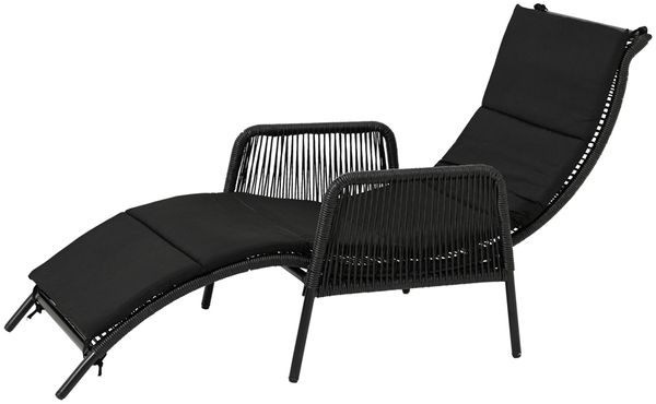 Kaemingk Kauai Sonnenliege wicker schwarz
