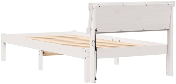 vidaXL Bettrahmen mit Kopfteil Weiß 90 x 190 cm Massives Kiefernholz 872843 Bild 6