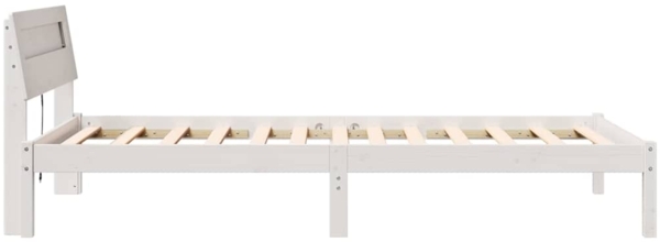 vidaXL Bettrahmen mit Kopfteil Weiß 90 x 190 cm Massives Kiefernholz 872843 Bild 5
