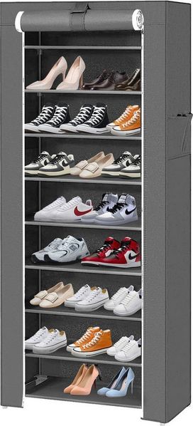 JEOBEST Schuhregal Schuhschrank 10 Ebenen, Metallgestell, Shoe Rack Schuhaufbewahrung mit Staubdichtem
