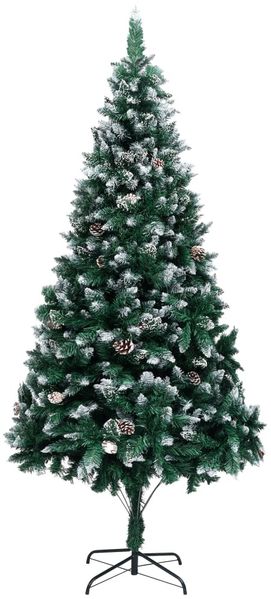 vidaXL Künstlicher Weihnachtsbaum mit Zapfen und Schnee 240 cm 321018