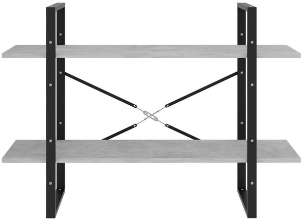 vidaXL Bücherregal 2 Fächer Betongrau 100x30x70 cm Holzwerkstoff 806471 Bild 5