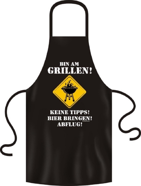 Grillschürze "Bin am Grillen! Keine Tipps! Bier bringen! Abflug" Bild 1