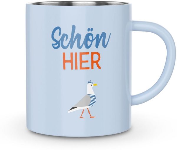 Thermobecher Thermotasse Isolierbecher Camping Kaffeetasse Edelstahl La Vida Schön Hier 538823