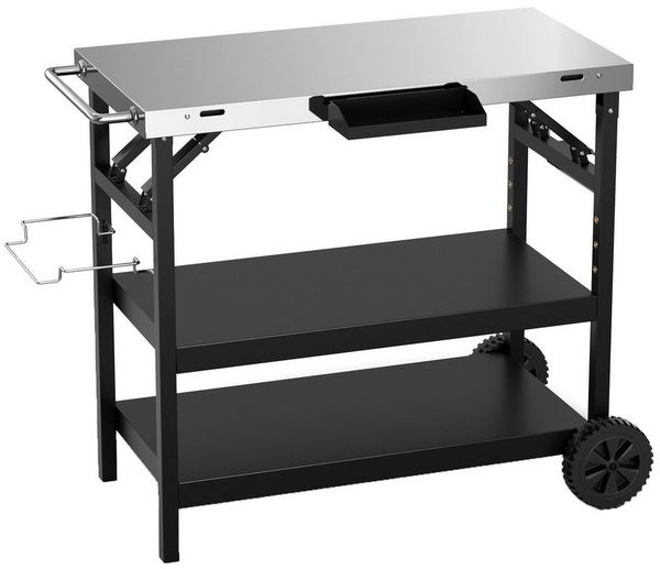 COSTWAY Grillwagen 3 Ablagen