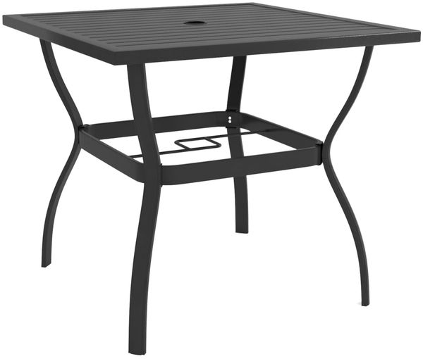 Gartentisch aus Stahl, Anthrazit, 81,5 x 72 x 81,5 cm