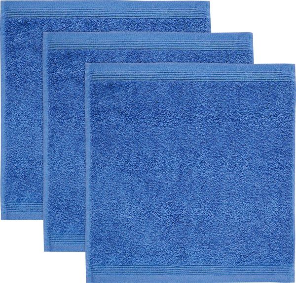 möve Superwuschel Seiftuch 30x30 cm aus 100% Baumwolle, cornflower 3er Set