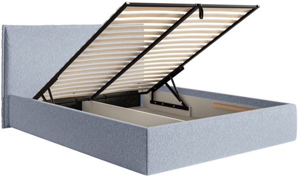 Selsey 'Softie Slim' Polsterbett 160×200 mit Bettkasten und Lattenrost, Chenille, hellblau Bild 4