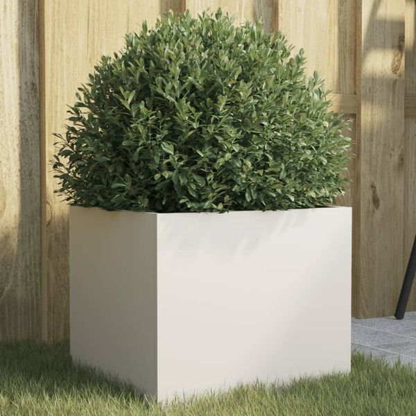 vidaXL Pflanzkübel Weiß 32x30x29 cm Stahl 841537
