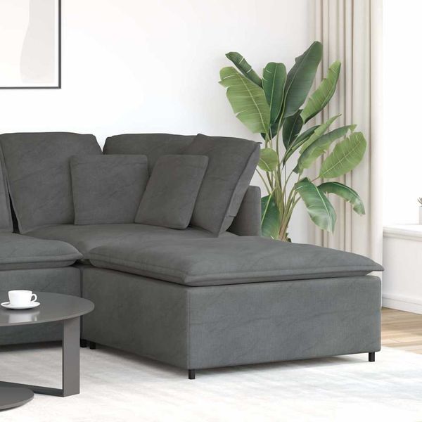 vidaXL Modulares Sofa Fußhocker-Modul Dunkelgrau 100x100x48 cm 4104498