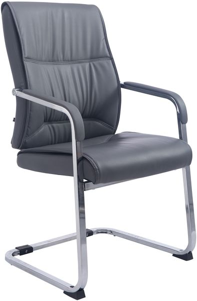 XL Besucherstuhl MIAMI - Kunstleder Grau 58x65x102 cm | Besucherstühle Konferenzstuhl Wartezimmerstuhl Bürostühle Bürostuhl Konferenzraum Wartezimmer