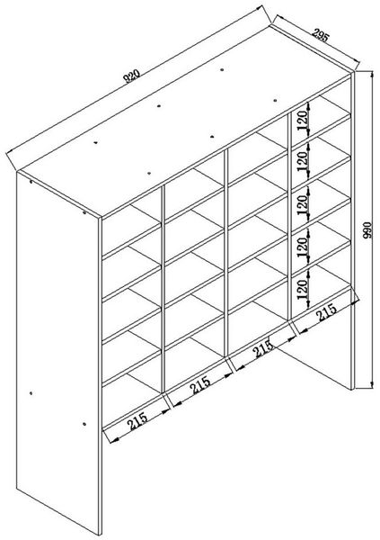 VCM Hinsol 913583 H. 99 x B. 92 x T. 33 cm Bild 3
