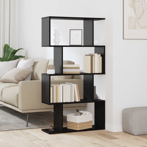 vidaXL Bücherregal Schwarz Eichen-Optik 70 x 24 x 129 cm Holzwerkstoff 879670