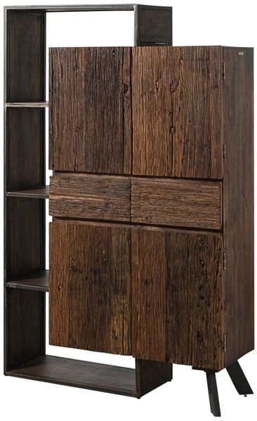 Schrank Akazie / Altholz 118x40x183 braun lackiert SEVILLA #01