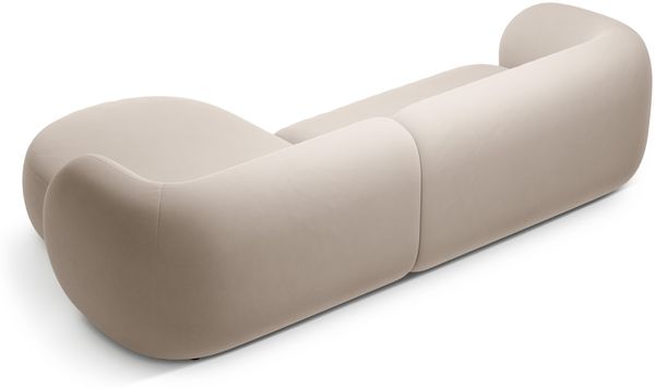 Micadoni Ecksofa Kate 3-Sitzer Rechts Samt Beige Bild 3
