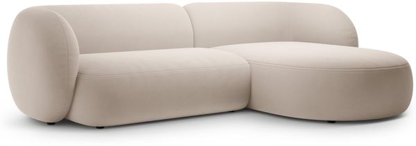 Micadoni Ecksofa Kate 3-Sitzer Rechts Samt Beige Bild 2