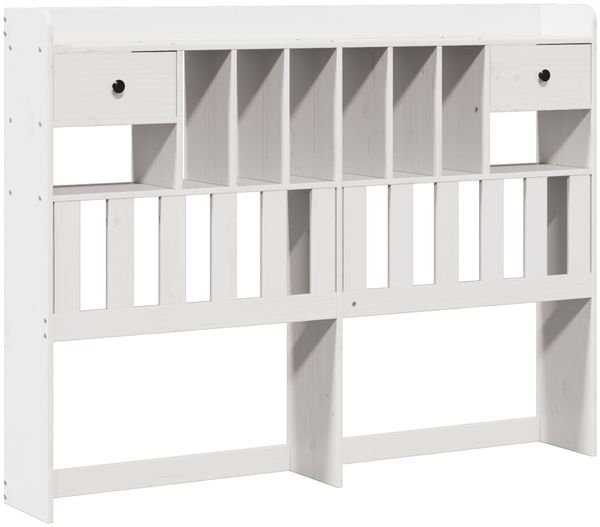 vidaXL Massivholzbett mit Regal ohne Matratze Weiß 140x190 cm Kiefer 3321619 Bild 6