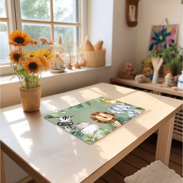 MuchoWow Platzset Tiere - Aquarell - Kind - Natur, (1-St), Kinder-Arbeitsunterlage Schreibtisch, Bastelmatte Kind, Zeichenmatte Bild 3