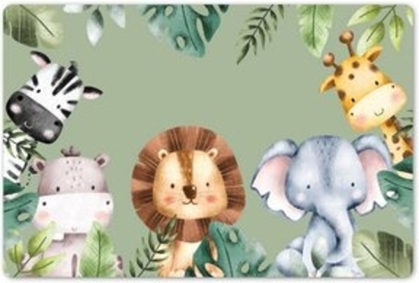 MuchoWow Platzset Tiere - Aquarell - Kind - Natur, (1-St), Kinder-Arbeitsunterlage Schreibtisch, Bastelmatte Kind, Zeichenmatte Bild 6