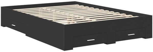 vidaXL Bettrahmen mit Schubladen Schwarz 135 x 190 cm Holzwerkstoff 3410905 Bild 6