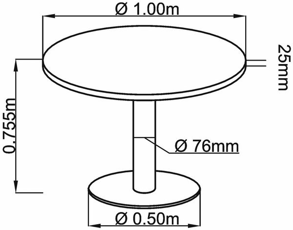 bümö Besprechungstisch, Esstisch klein, Tisch rund 100 cm - kleiner Esstisch Eiche, Rundtisch Esstisch 2 Personen mit Holz-Platte, Säule aus Metall in silber, Konferenztisch, Bistrotisch, STF10-E-S Bild 10