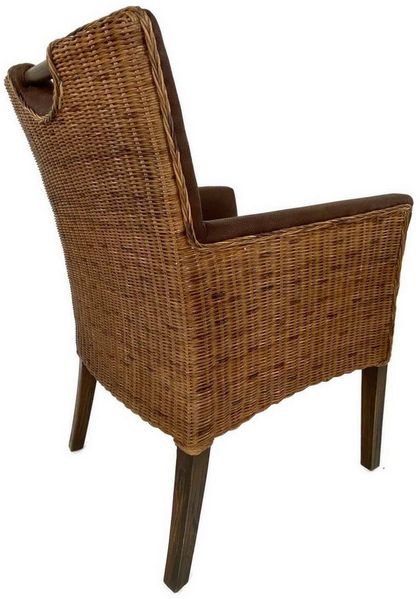 Amagohome Stuhl Polsterstuhl Polstersessel Esszimmer Stühle Set 2 Stück Rattan Armlehn Bild 3