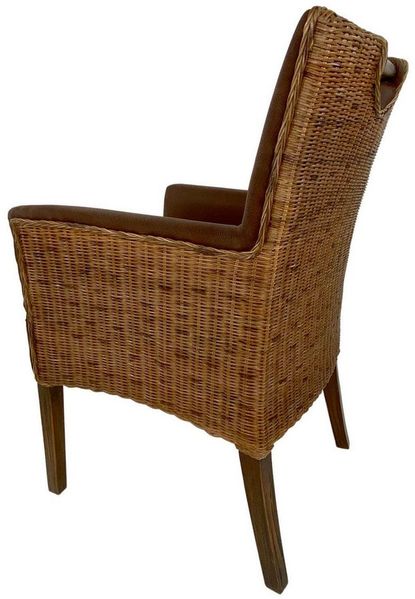 Amagohome Stuhl Polsterstuhl Polstersessel Esszimmer Stühle Set 2 Stück Rattan Armlehn Bild 4