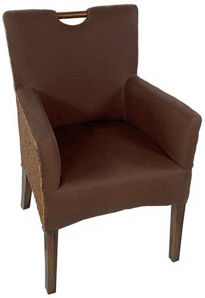 Amagohome Stuhl Polsterstuhl Polstersessel Esszimmer Stühle Set 2 Stück Rattan Armlehn Bild 2