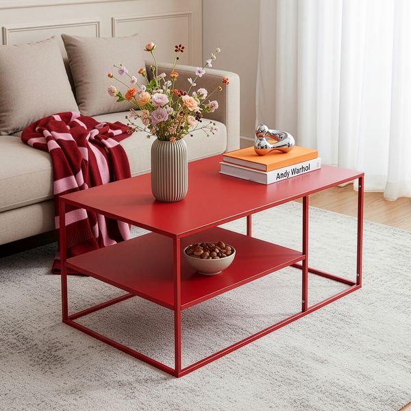Couchtisch Solund 90x60x45 cm Rot [en. casa]