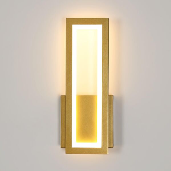 Osairous Wandleuchte LED Innen Modern, 16W 2000LM Wandlampe Acryl LED, Gold Flur Wandbeleuchtung Warmweiß 3000K für Schlafzimmer Korridor Wohnzimmer Treppe, 32CM