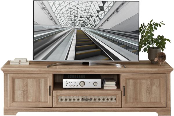 TV Lowboard VIENNA 193 cm Eiche Nachbildung mit Wendefüllung