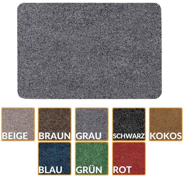 ANRO Fußmatte Türvorleger Schmutzfangmatte POET, eckig, Höhe: 5 mm, Kräuselig Größe 40x60cm