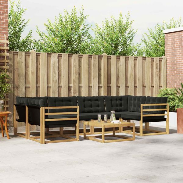 vidaXL Outdoor-Sofagarnitur 7 pcs Weiß und Schwarz 79 x 79 x 37 cm 3388458