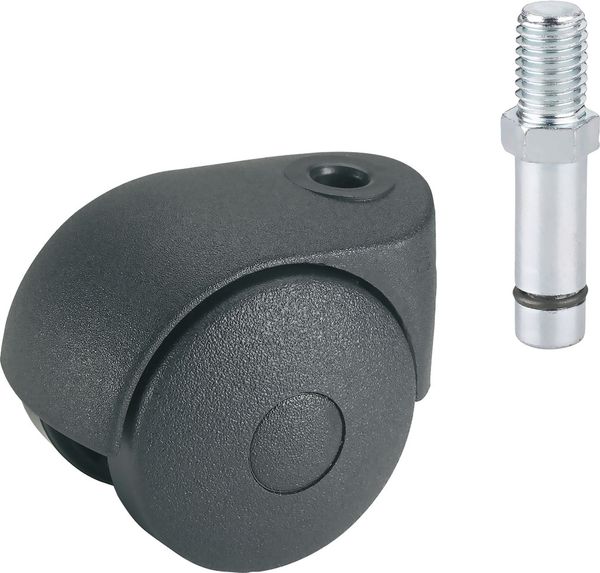 Doppelrolle Ø 50 mm für normale Böden mit Gewindestift Tragkr. 30 kg